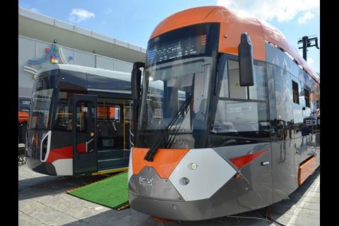 Uraltransmash Holdings unveiled two prototype trams at the Innoprom-2018 industrial exhibition.